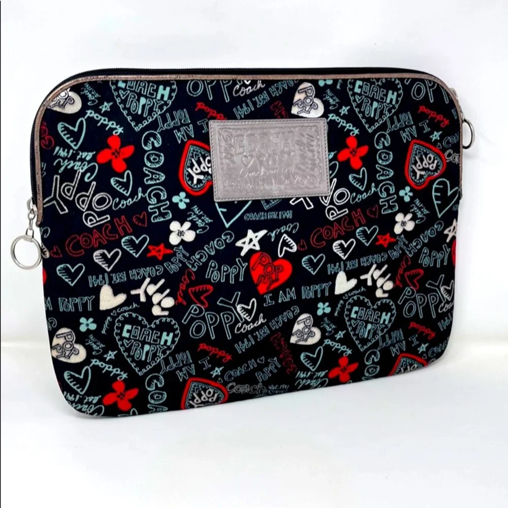 RARE COACH LONG 16”X12” POPPY LAPTOP SLEEVE LONG
